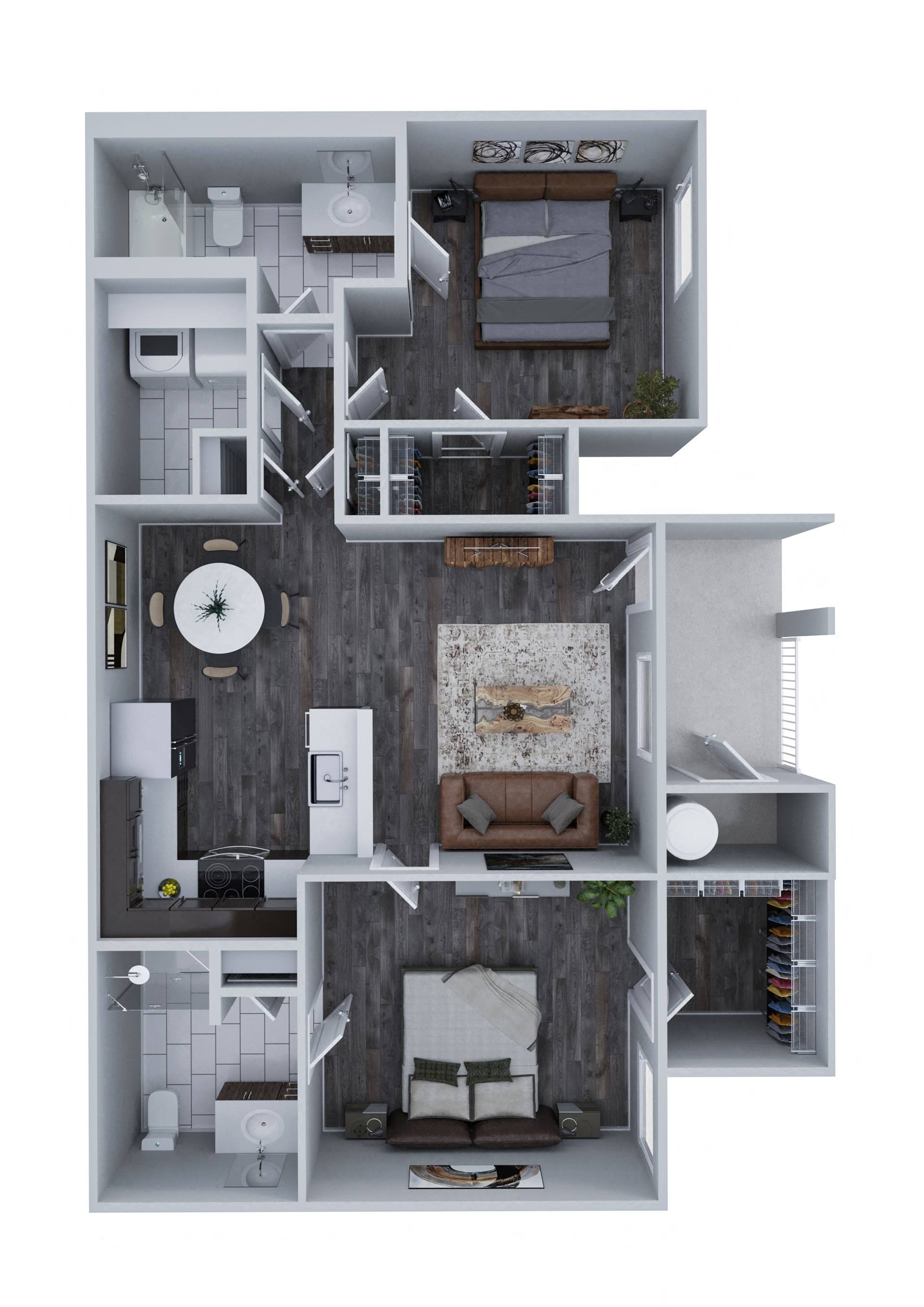 Lyric Apartments in Las Vegas, Nevada 2x2 C Floor Plan